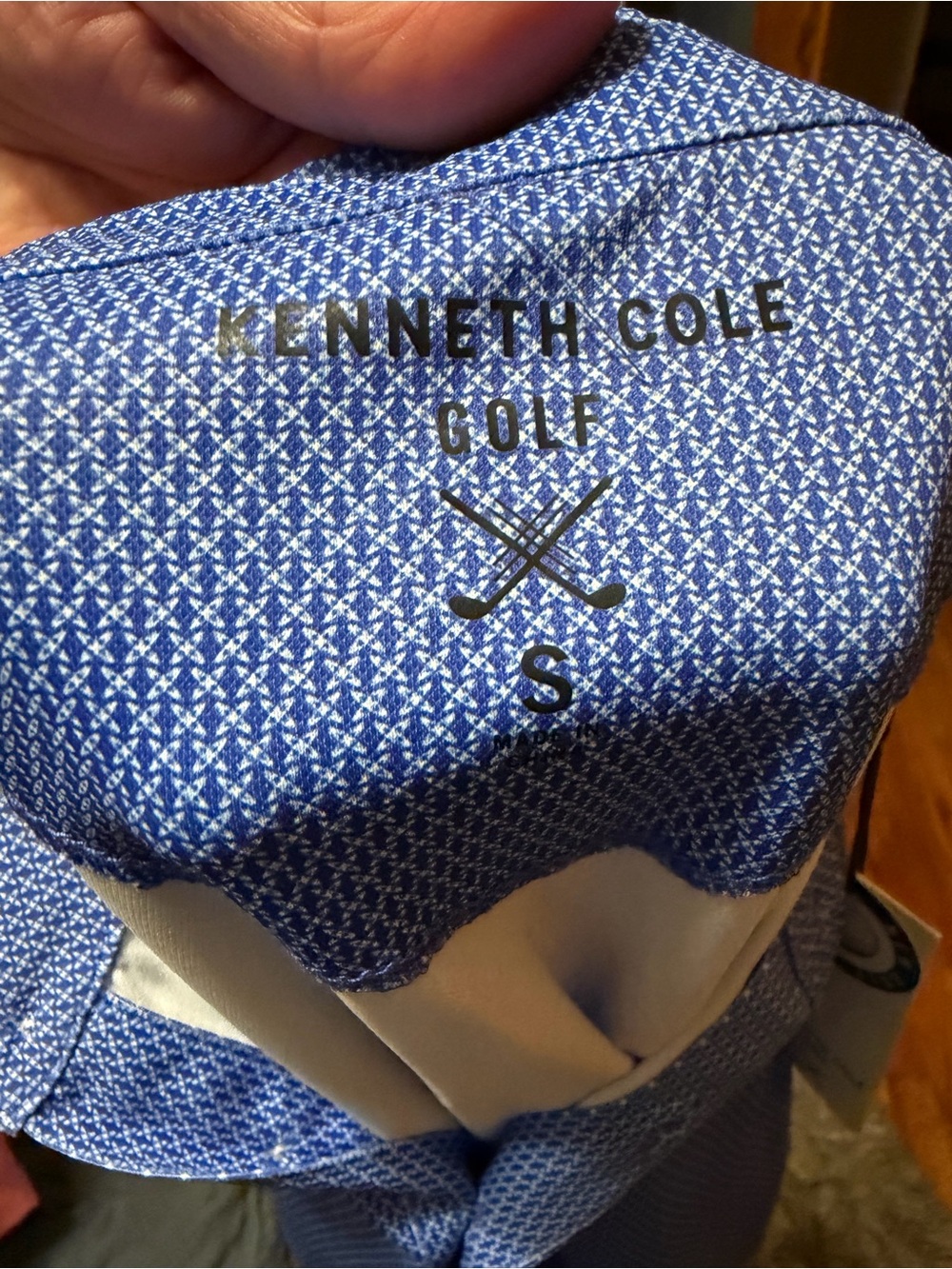 Kenneth Cole Light Blue Micro-Pattern Polo - Picture 3 of 8